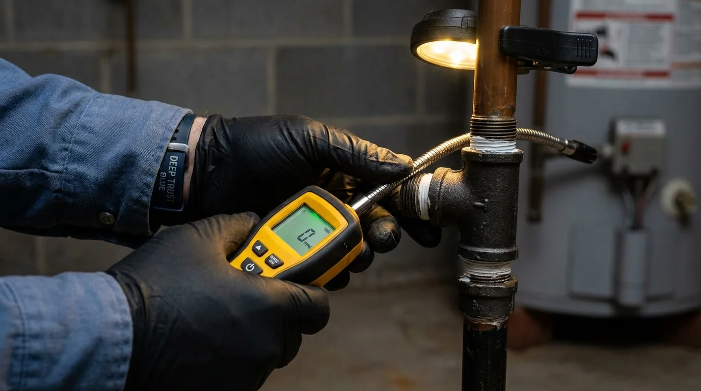 Gas leak detection with electronic sniffer by Johns Plumbing LLC in Gordonsville